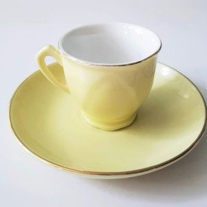 Vintage Made in China Yellow Espresso / Demitasse Cup and Saucer